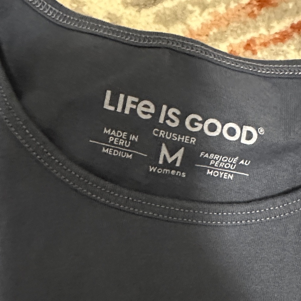 Life Is Good Dark Blue Baseball Tank Top - Picture 2 of 2